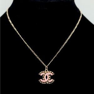 CC Stamped Pendant on unbranded Necklace